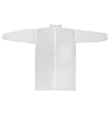 Халат одноразовый на липучке белый 110 см, 20 г/м2(р-р XXXL), РФ