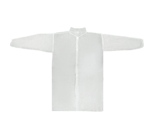 Халат одноразовый на липучке белый 110 см, 20 г/м2(р-р XXXL), РФ