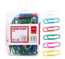 Скрепки Цветные 29мм 100шт в пакете в боксе (Deli), Китай