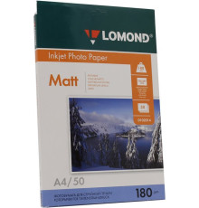 Фотобумага  A4, матов., 180 г/м, 50л.,, одностор.,струйн.принт. INK JET LOMOND,РФ