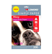 Фотобумага  A4, 200 г/м, 50л., (глянец.), одностор., INK JETLOMOND,РФ