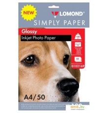 Фотобумага  A4, 180 г/м, 50л., (глянец.), одностор., INK JETLOMOND,РФ