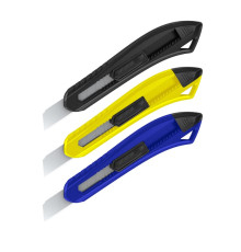 Нож 18мм усил. Bauwelt канцелярский , пласт.корпус, упаковка с европодвесом, .Китай