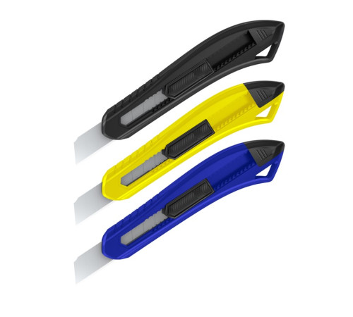 Нож 18мм усил. Bauwelt канцелярский , пласт.корпус, упаковка с европодвесом, .Китай