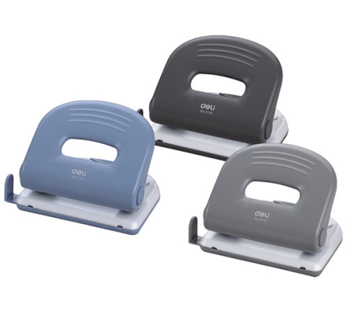 Дырокол 25л с линейкой Deli металл ассорти, Китай