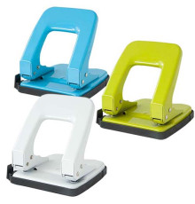 Дырокол 35л с линейкой Deli металл цв. белый, Китай