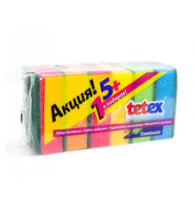 Губка 95*65 *31мм Tetex Акция, бытовая  (5шт+1шт), РБ