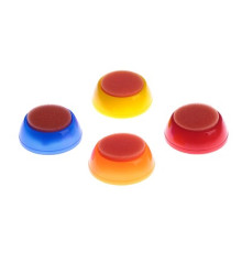 Губка поролон  для увлажнения пальцев , круглый, ассорти 4 цв., РФ