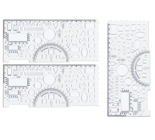 Линейка 20 см пласт. «Офицерская» прозрачная цвет ассорти, РФ