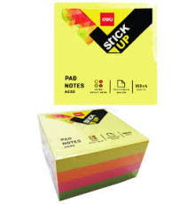 Блок 76*76 мм ассорти 4 цв.*100 л (400л) неон. с липким слоем DELI, Китай