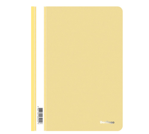 Скоросшиватель пластиковый с прозр.верхом А4  Berlingo 0,18мм желтая 220387 (10).РФ