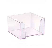 Подставка для бумажного блока  9*9*5 см пласт., прозрачный, РФ
