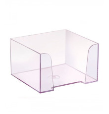 Подставка для бумажного блока  9*9*5 см пласт., прозрачный, РФ