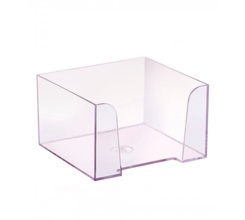 Подставка для бумажного блока  9*9*5 см пласт., прозрачный, РФ