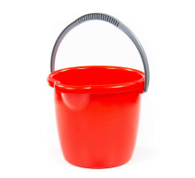 Ведро 12л пластик №10, красное со сливом. РБ