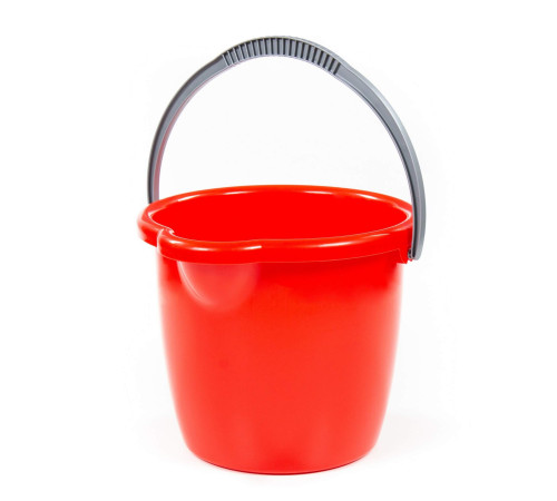 Ведро 12л пластик №10, красное со сливом. РБ