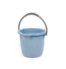 Ведро 12л пластик №10, серо-синее со сливом. РБ