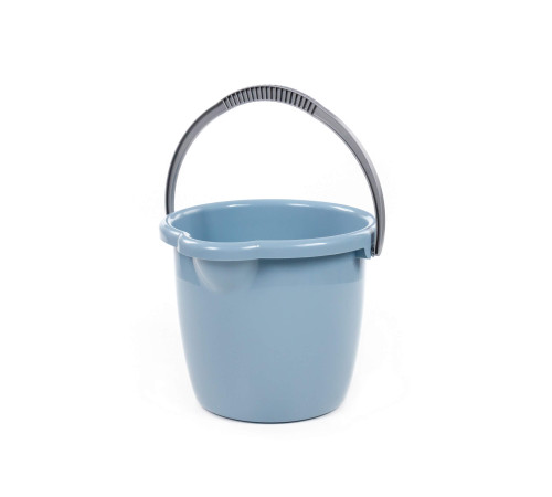 Ведро 12л пластик №10, серо-синее со сливом. РБ