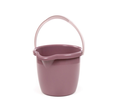 Ведро 12л пластик №11, бледно-бордовое со сливом. РБ