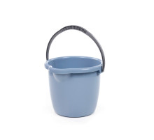 Ведро 9л. пластик №9, серо-синее со сливом. РБ