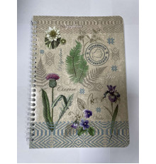 Тетрадь А5 80л  на гребне, 170х240мм "Растения Красной книги", клетка , с закладкой,РБ