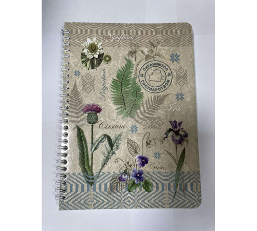 Тетрадь А5 80л  на гребне, 170х240мм "Растения Красной книги", клетка , с закладкой,РБ