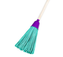 Метла полипропиленовая круглая с черенком длина ворса 25см, черенок 105,5 см ,  РБ