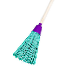 Метла полипропиленовая круглая с черенком длина ворса 25см, черенок 105,5 см ,  РБ