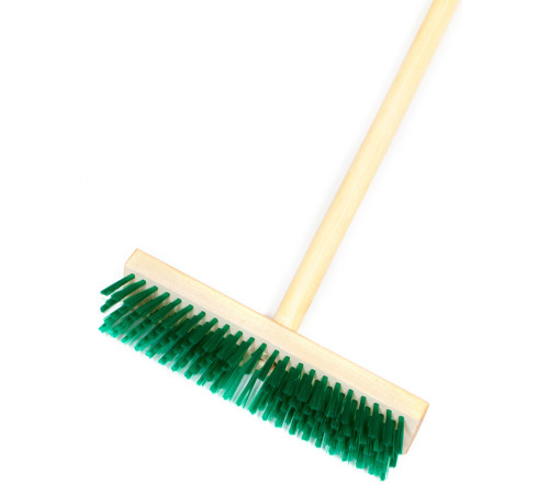 Щетка для мытья пола с дер. черенком скрабер 29-6,5 см длина ворса 3 см, длина черенка120 см ,РБ