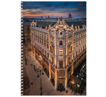 Тетрадь -записная книжка А4 100л,"Вечерние улицы" клетка, спираль, картон обложка, РФ
