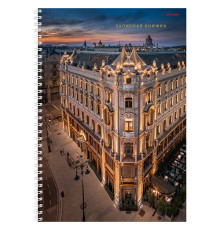 Тетрадь -записная книжка А4 100л,"Вечерние улицы" клетка, спираль, картон обложка, РФ