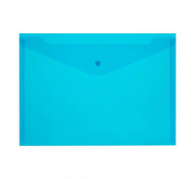 Папка-конверт  А4 на кнопке Attache Economy Элементари, полупрозрачная синяя, 180мкм, Китай