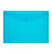 Папка-конверт  А4 на кнопке Attache Economy Элементари, полупрозрачная синяя, 180мкм, Китай