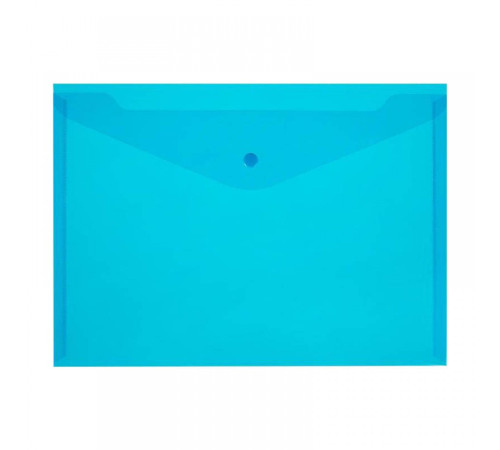 Папка-конверт  А4 на кнопке Attache Economy Элементари, полупрозрачная синяя, 180мкм, Китай