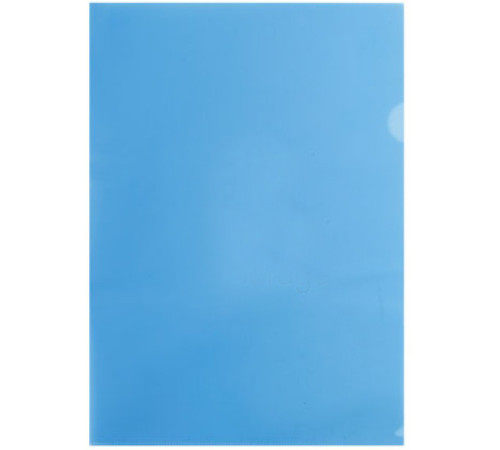 Папка- уголкок пласт. 0,18 мм прозр цветн. синий,Элементарий,РФ