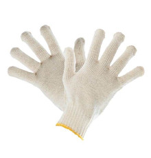 Перчатки х/б 10 кл, 4-х нитка БЕЗ ПВХ белые, РФ