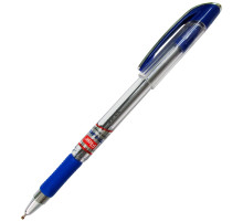 Ручка шариковая синяя 0,7 мм Flair XTRA-MILE в блистере , корпус прозрач с прорезин. обл, Индия