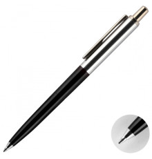 Ручка подар.авт шар 1,0 Luxor метал корп черн/хром 1125 синяя, Индия