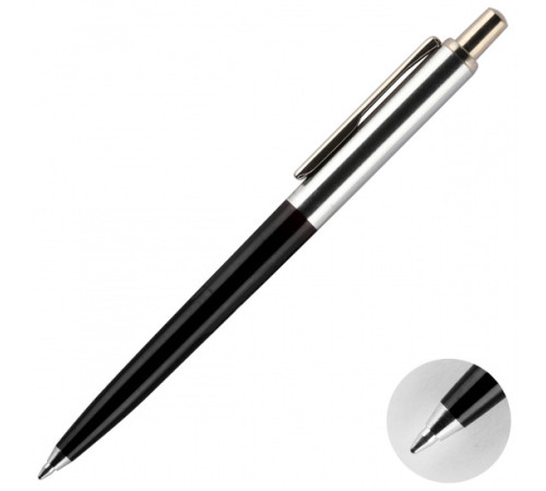 Ручка подар.авт шар 1,0 Luxor метал корп черн/хром 1125 синяя, Индия