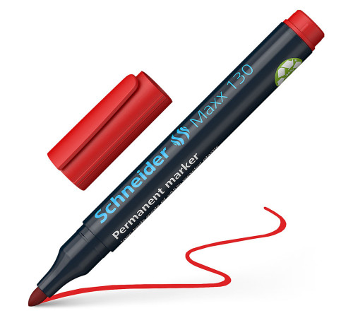 Маркер перманентный Красный Schneider Maxx 130 (1-3мм), Германия