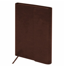 Ежедневник А5 недатир. 160л., 158*213 мм BRAUBERG Magnetic X, коричневый, кожзам, РФ