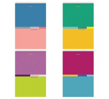 Блокнот  А4, 80л, клетка, 198х297, Brauberg "Color", гребень сверху, жесткая обложка, РФ