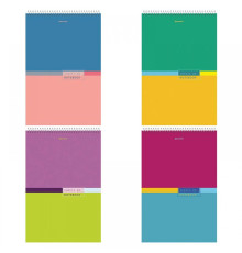 Блокнот  А4, 80л, клетка, 198х297, Brauberg "Color", гребень сверху, жесткая обложка, РФ