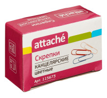 Скрепки цветные 28 мм 100шт Attache полимерное покрытие, Китай