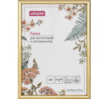 Рамка пластик Attache 21*30,  (золото). РФ