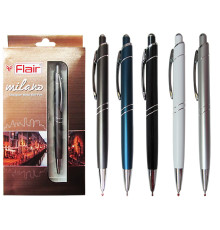 Ручка шарик/автомат Flair, синий стержень, MILANO, Индия