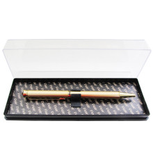 Ручка шариковая автоматическая металлич.корпус- золотой сатин,  в пласт. футляре, CRISTAL, Китай