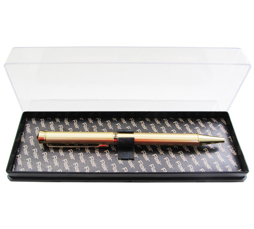 Ручка шариковая автоматическая металлич.корпус- золотой сатин,  в пласт. футляре, CRISTAL, Китай