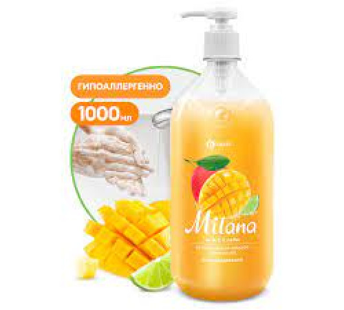 Мыло жидкое 1л  Milana  (крем-мыло)манго и лайм, РФ
