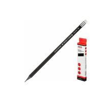 Карандаш ч/г НВ с ластиком  шестигранный пластиковый,  Attache Economy,РФ